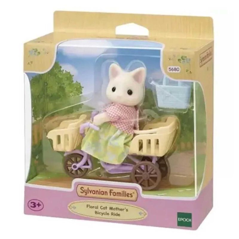 Sylvanian Families Floral Cat Mother's Bicycle Ride image number 3