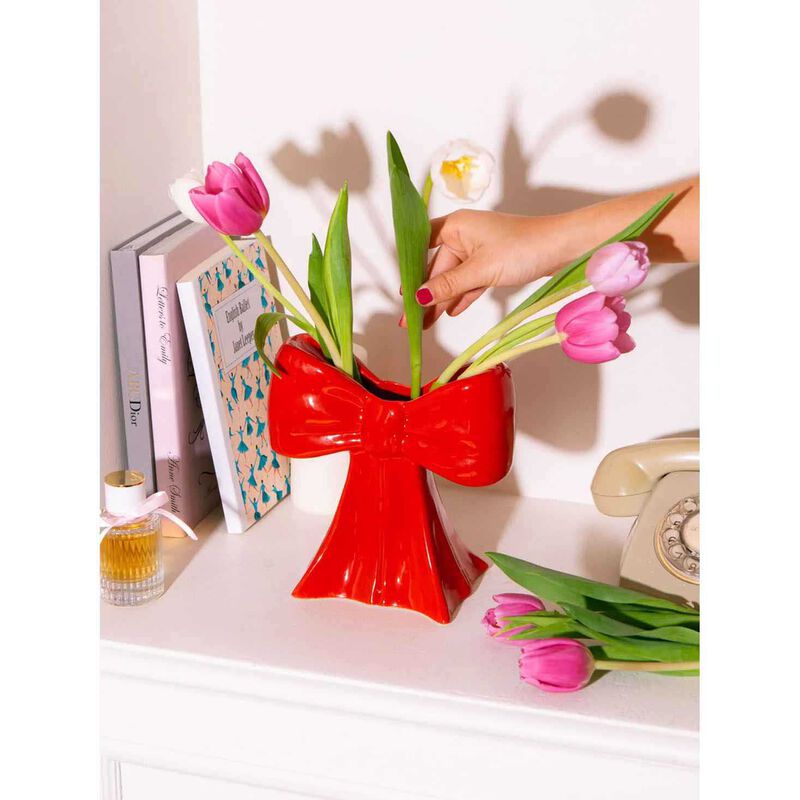 DOIY Bow Vase Red image number 1