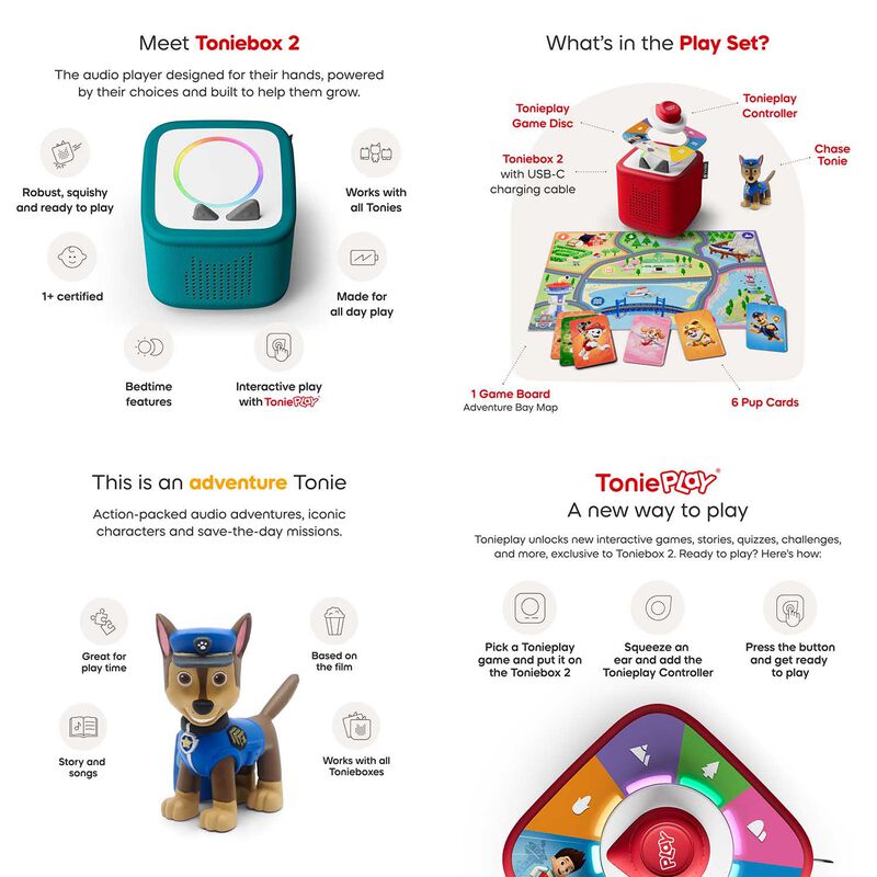 tonies Toniebox 2 - Tropical Teal Play Set - PAW Patrol Chase image number 2
