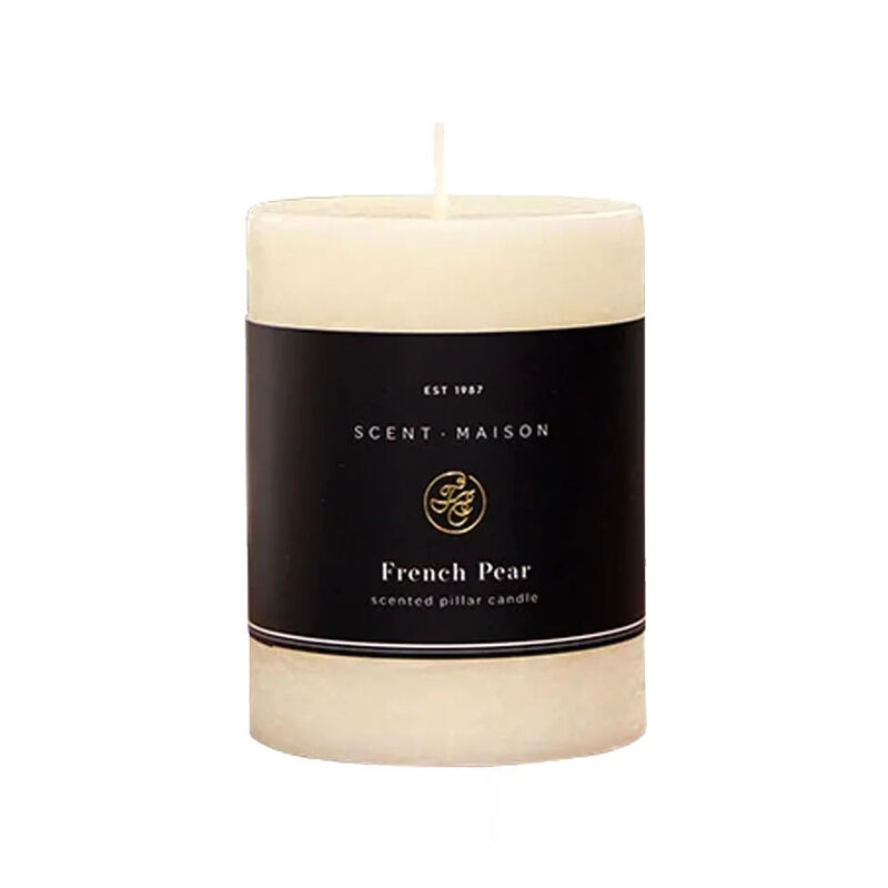 French Country Maison Pillar Candle French Pear 3x4" image number 0
