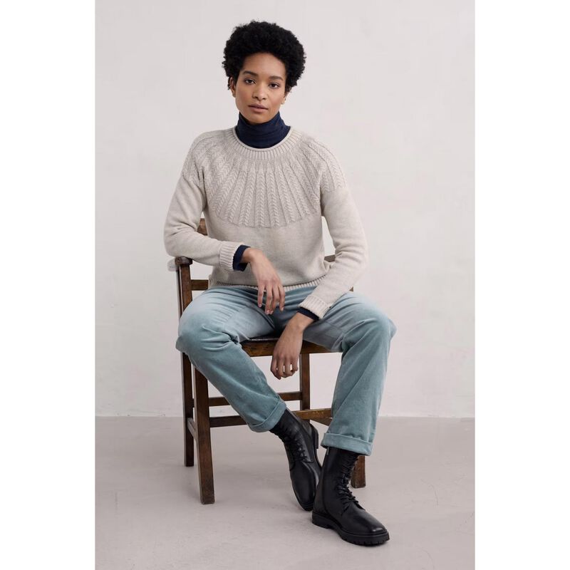 Seasalt Cornwall Stone Chat Jumper Aran image number 3