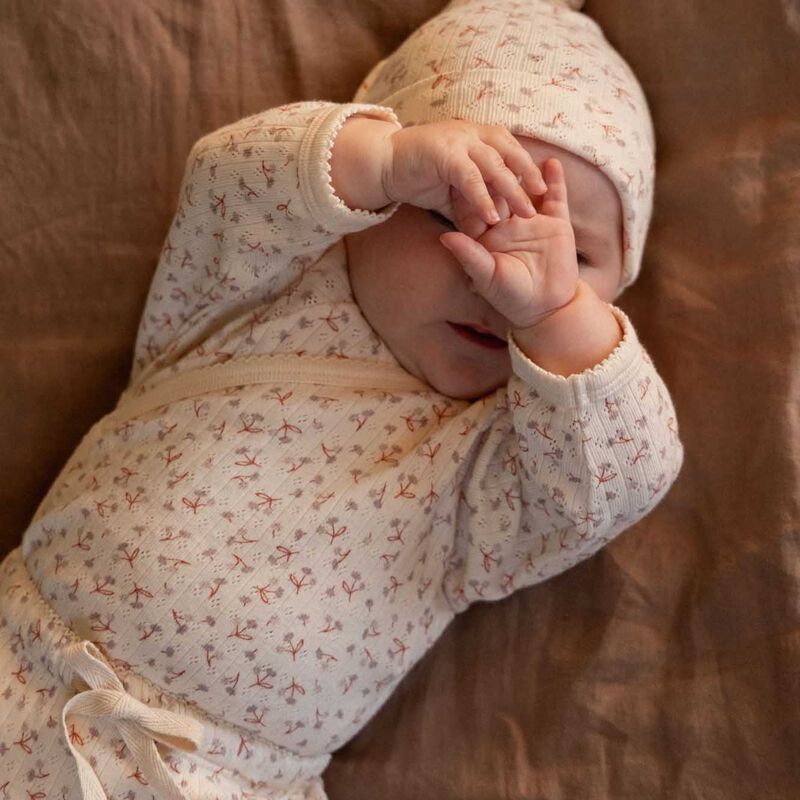 Nature Baby L/S Kimono Bodysuit Pointelle image number 1