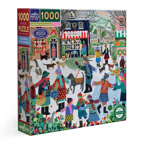 eeboo Christmas In The Square Square 1000 Piece Puzzle
