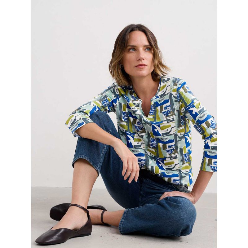 Seasalt Cornwall 3/4 Kellow Top Windowscape Sketch Chalk image number 2