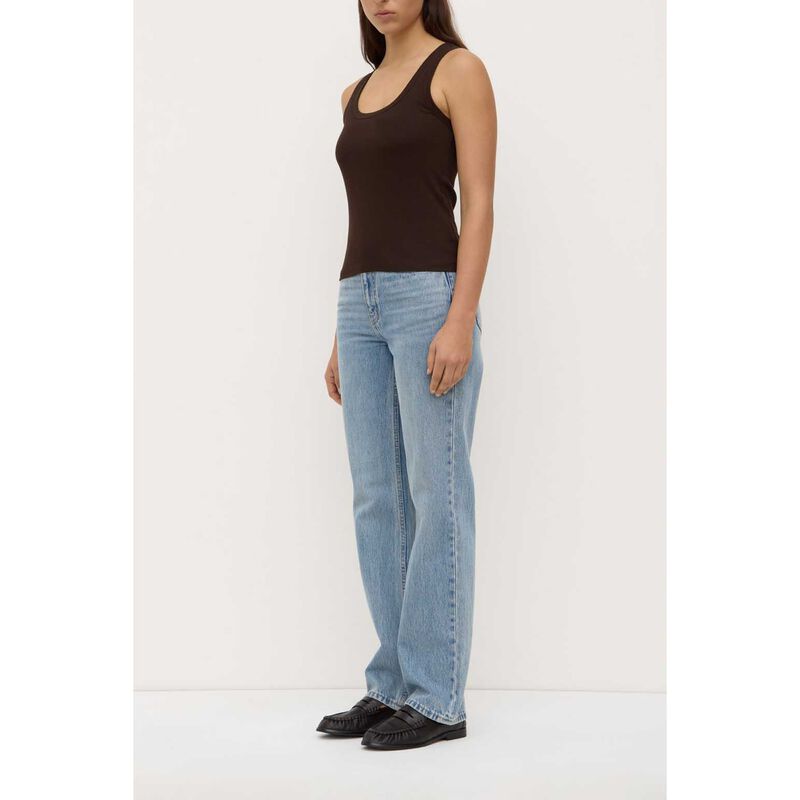 Assembly Label Robyn Scoop Neck Rib Tank Ganache image number 1