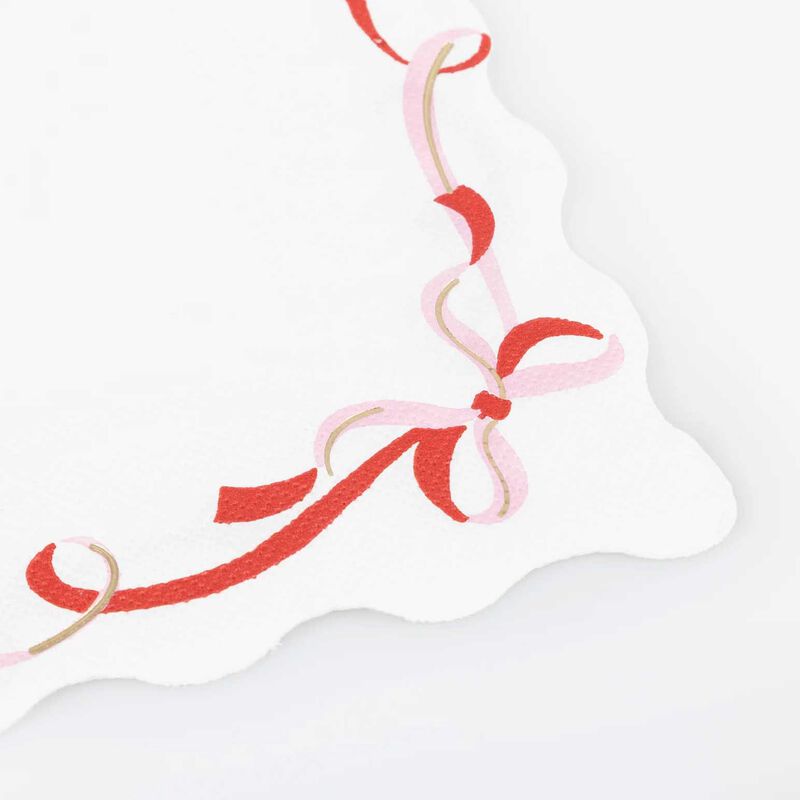 Meri Meri Ribbon Bow Large Napkins x 16 image number 1