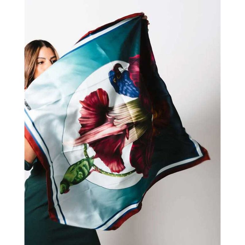 Artifact x Kelly Thompson Plume Square Silk Scarf image number 2