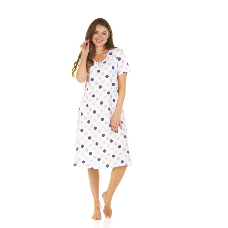 La Marquise Misty Dots 100% Cotton Short Sleeve Nightshirt image number 2