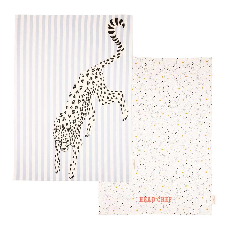 Yvonne Ellen Cheetah Tea Towels (Set of 2) image number 0