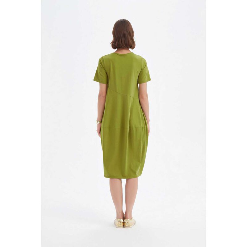 TIRELLI Short Sleeve Diagonal Seam Dress image number 1