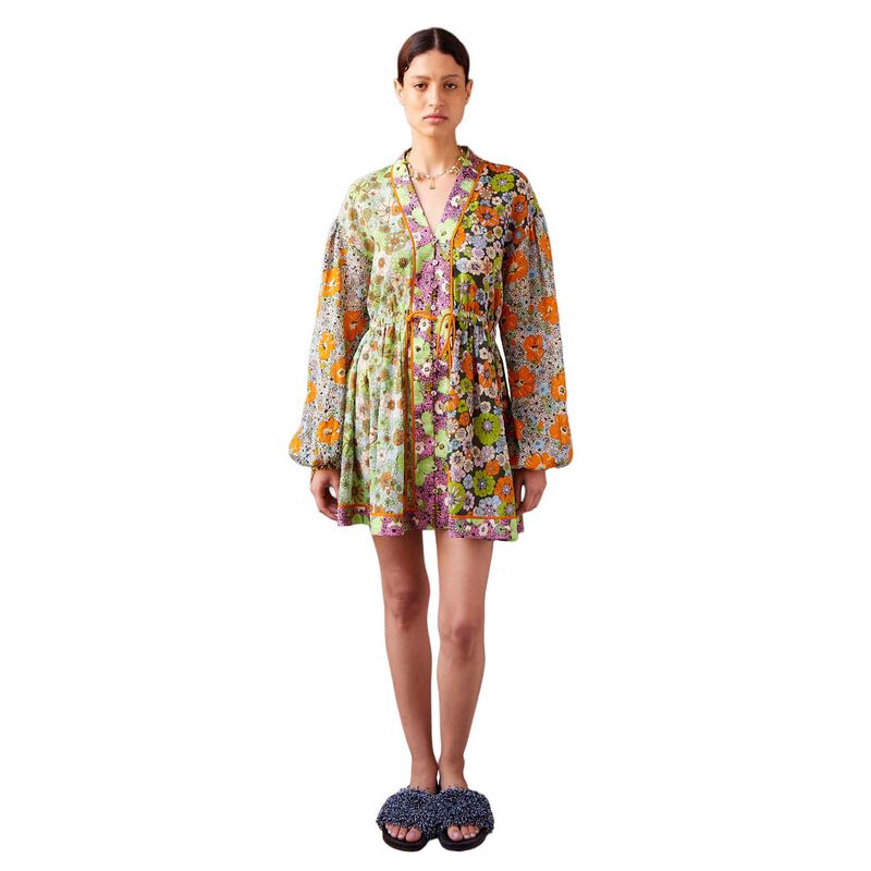 AL&Eacute;MAIS Orange Blossom Spliced Mini Dress image number 0