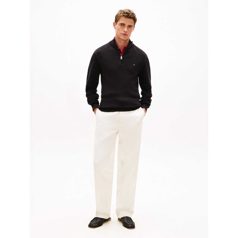 Tommy Hilfiger Textured Half-Zip Mock Neck Jumper image number 3