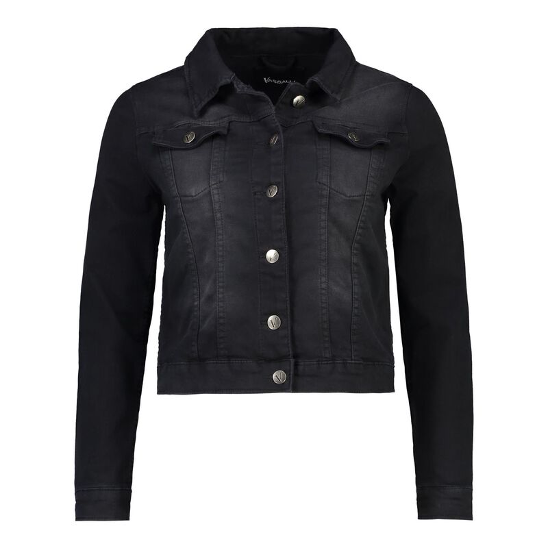 Vassalli Long Sleeve Knit Denim Jacket image number 2