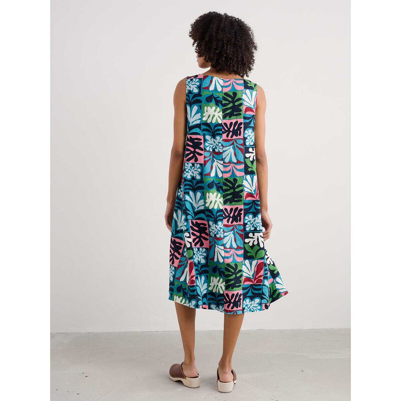 Seasalt Cornwall Cresting Waves Dress Collage Seaweed Mid Teal image number 1