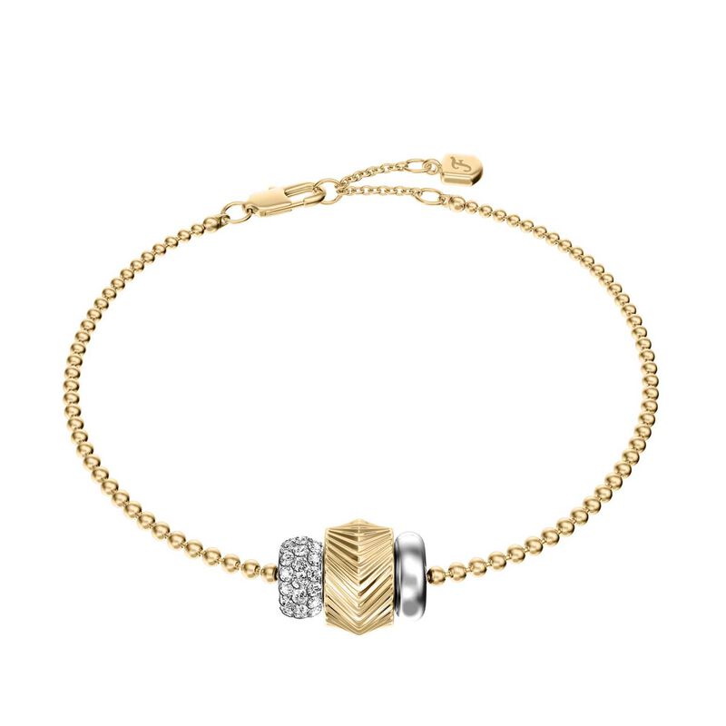 Fossil Harlow Rondelles Two-Tone Stainless Steel Station Bracelet image number 0
