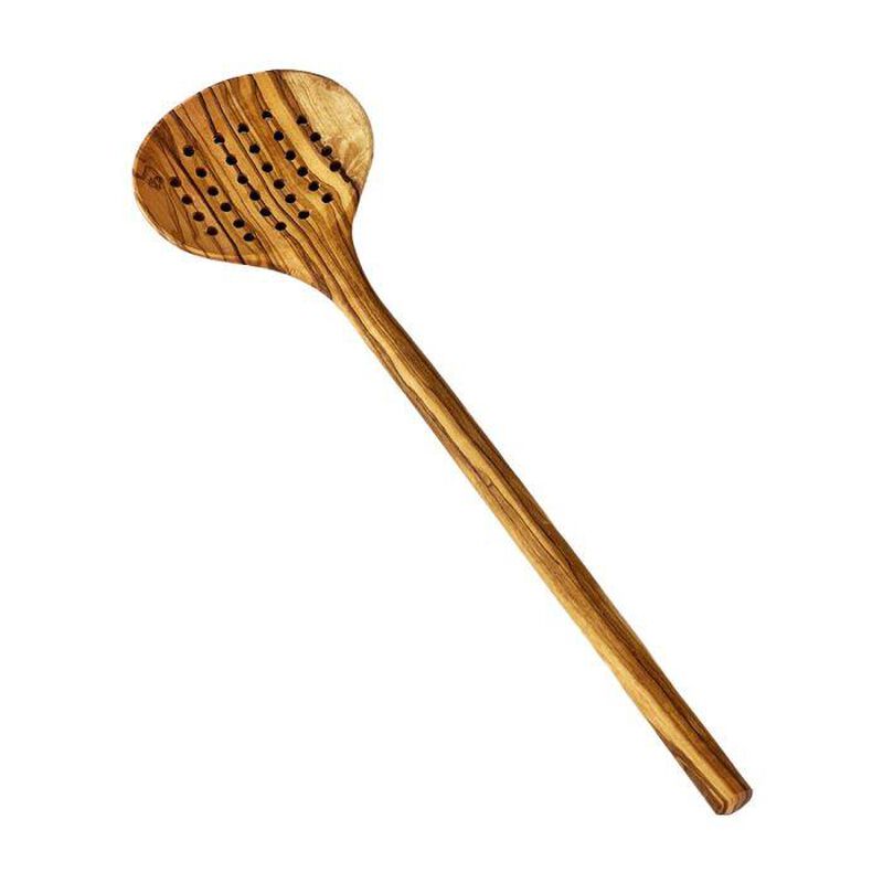 Selbrae House Olive Wood Slotted Spoon image number 0
