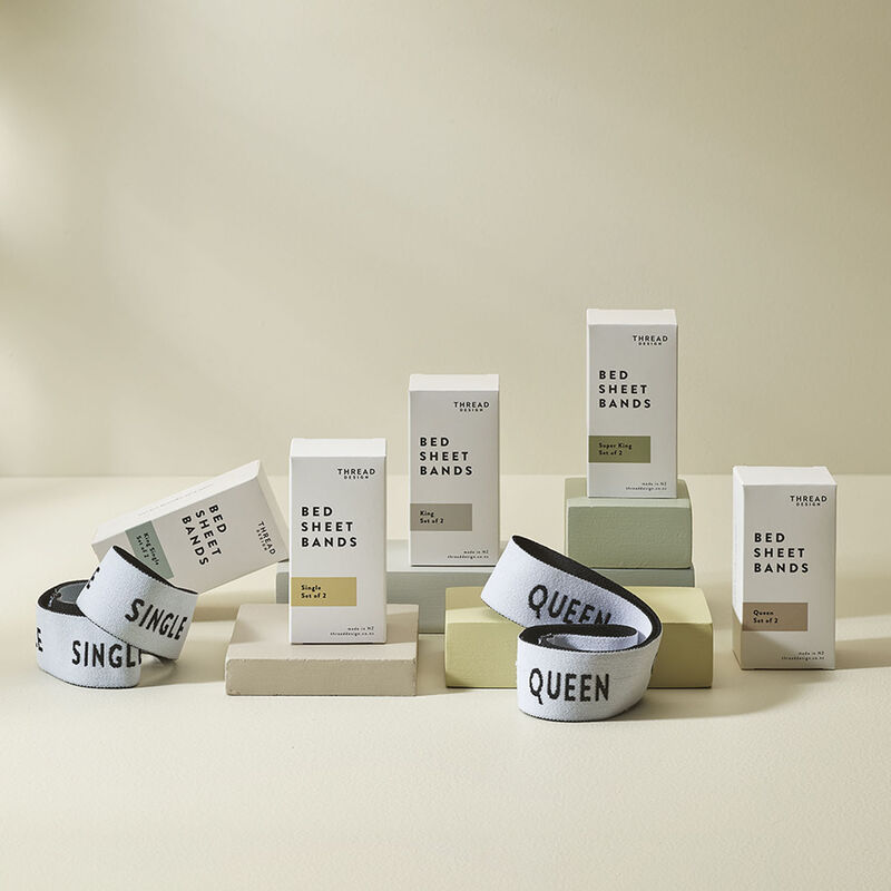 Thread Design Bed Sheet Band Set Of 2 - King image number 2