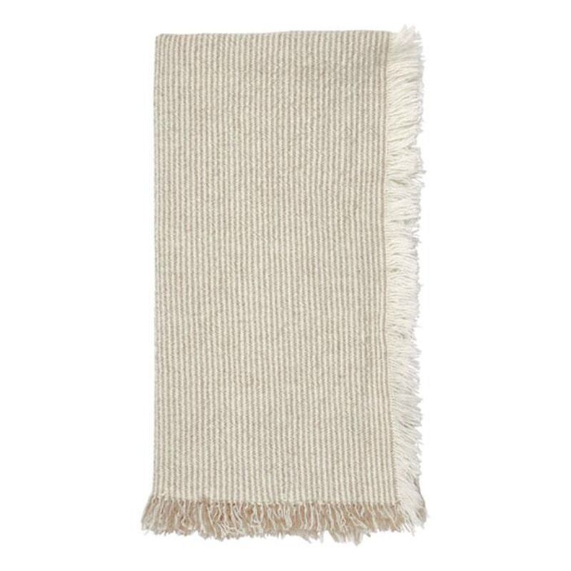 Broste Napkin Elouise - Off White/Taupe (Fungi Grey) image number 0