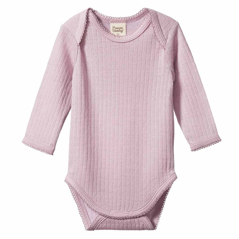 Nature Baby Mer Ess L/S Bodysuit Pointelle image number 0
