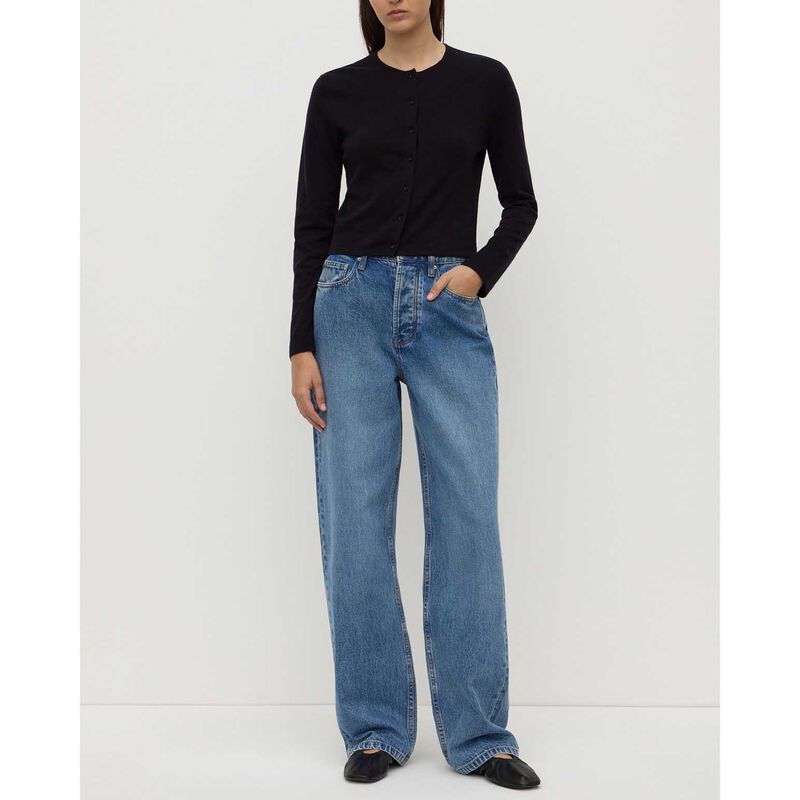 Assembly Label Tilly Cotton Cashmere Cardigan Black image number 3