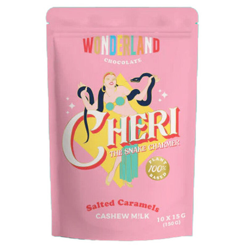 Wonderland Chocolate Cherie The Snake Charmer Cashew M!lk Salted Caramels image number 0