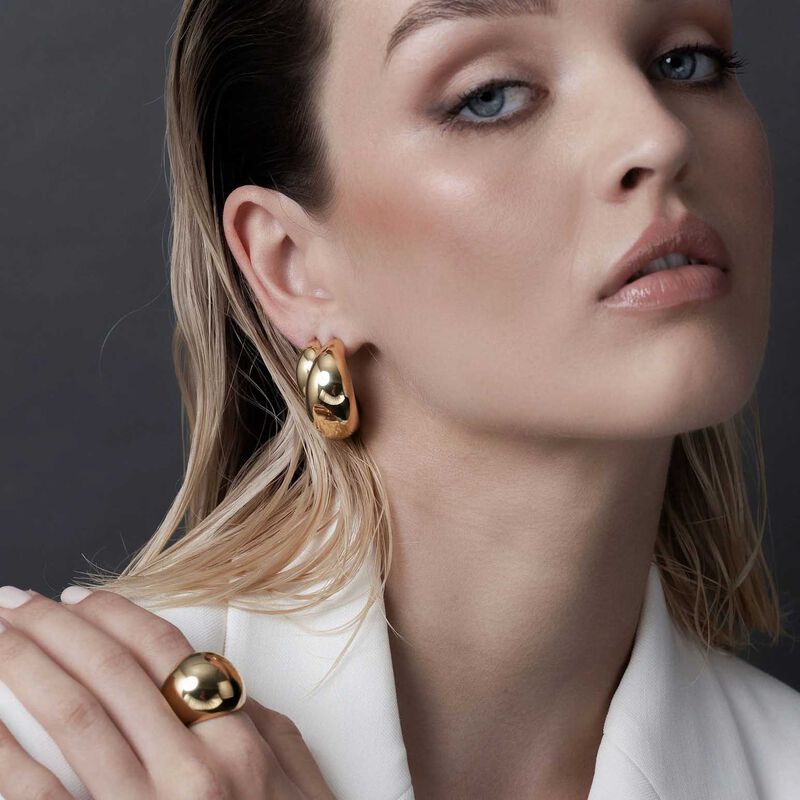 Silk & Steel Dynamic Hoop Earrings Large image number 1