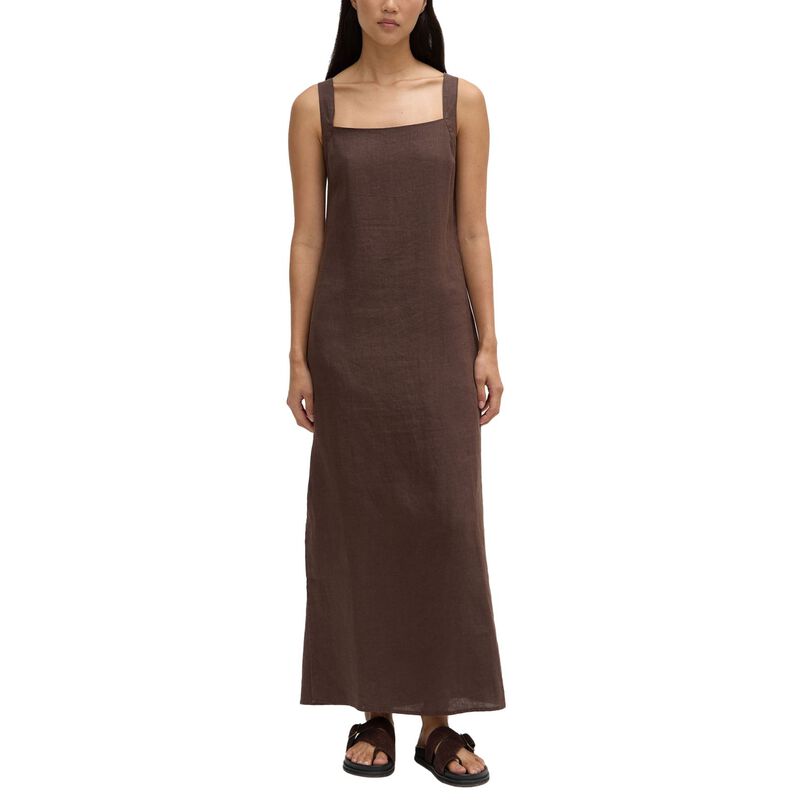 Assembly Label Juno Linen Midi Dress Ganache image number 0