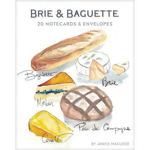 Brie & Baguette Notes: 20 Notecards & Envelopes