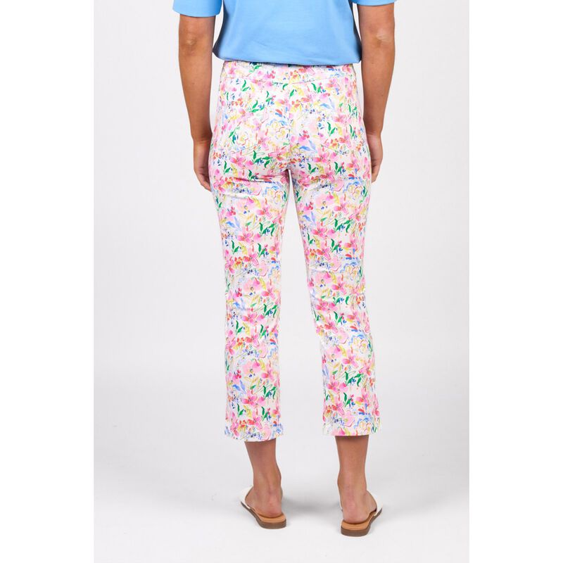 Vassalli Printed Slim Leg 7/8 Length Lightweight Pull On Pant image number 12