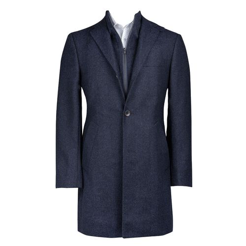 Rembrandt Compton Navy Herringbone Overcoat