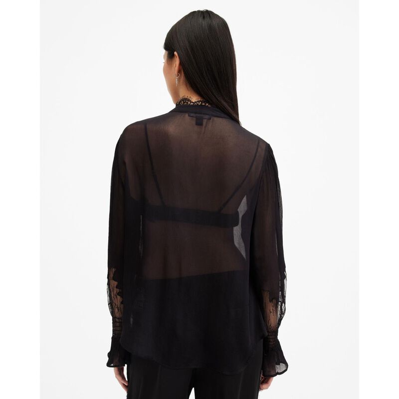 AllSaints Rory Relaxed Fit Lace Shirt image number 1