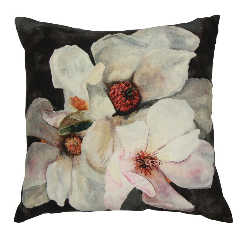 French Country Magnolia Charcoal Cushion Cover image number 0