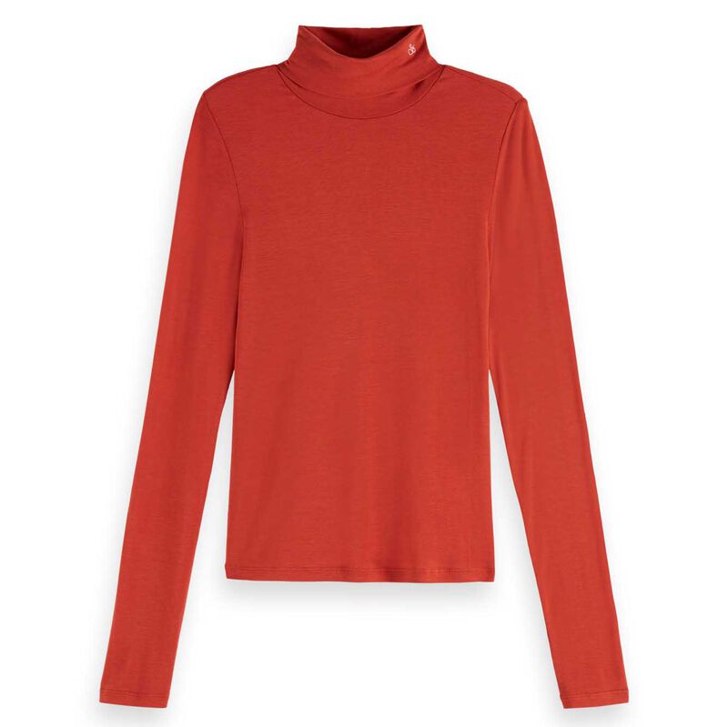 Scotch & Soda Roll Up Neck Long Sleeve T-Shirt image number 2