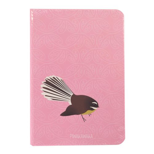Kereru Design New Zealand Piwakawaka / Fantail Pink A6 Notebook