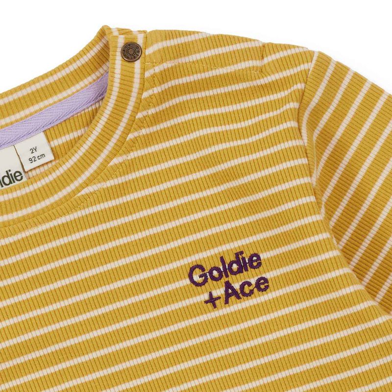 Goldie + Ace Essential Stripe Rib Top Yellow 3-5Y image number 3