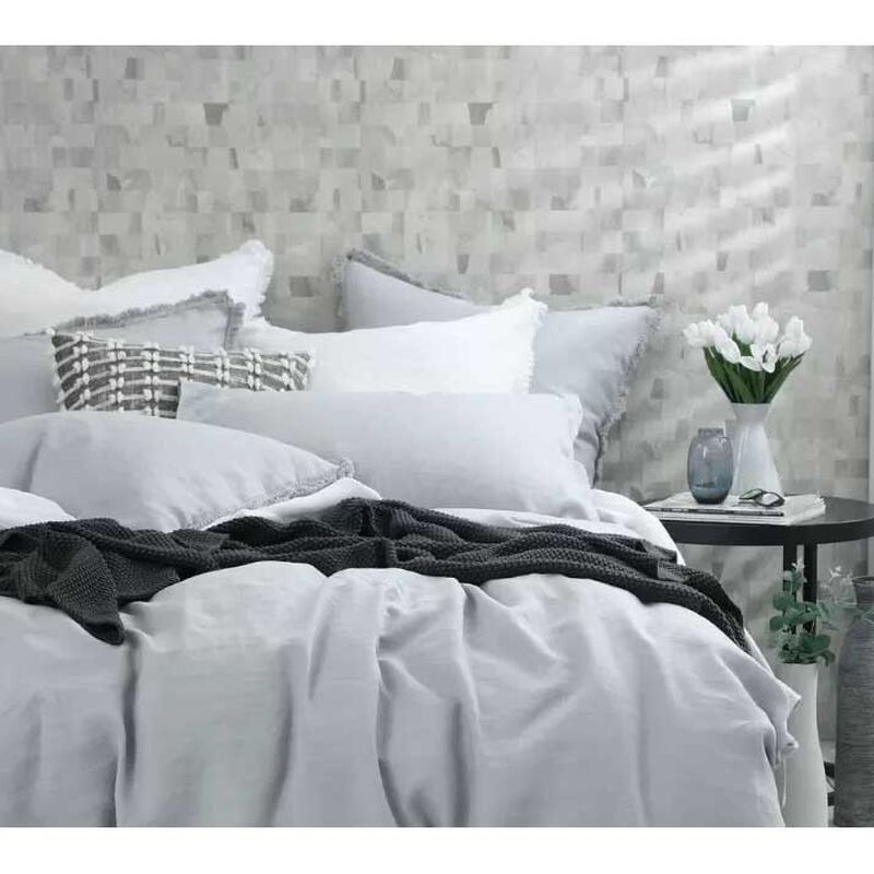 MM Linen Laundered Linen Tassel Pillowcover Set image number 3
