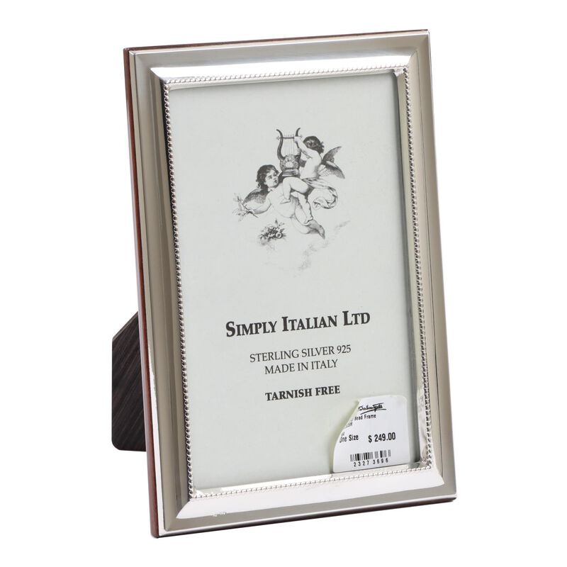 Simply Italian Silver Bead Polished Wood Back Frame 10 x 15cm image number 0