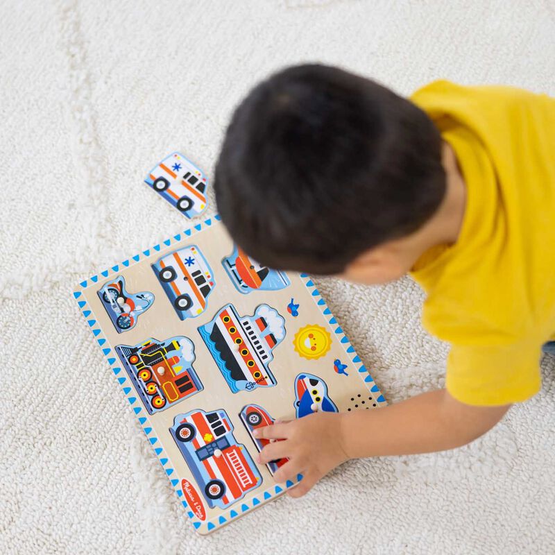 Melissa & Doug Vehicles Sound 8-Piece Puzzle image number 1