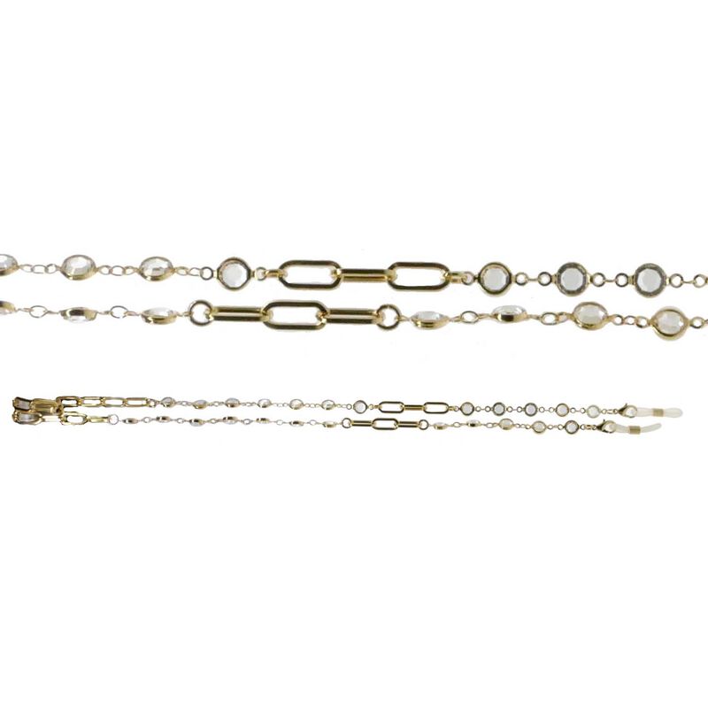 On The Nose Gold Large Link Chain with Crystals image number 0