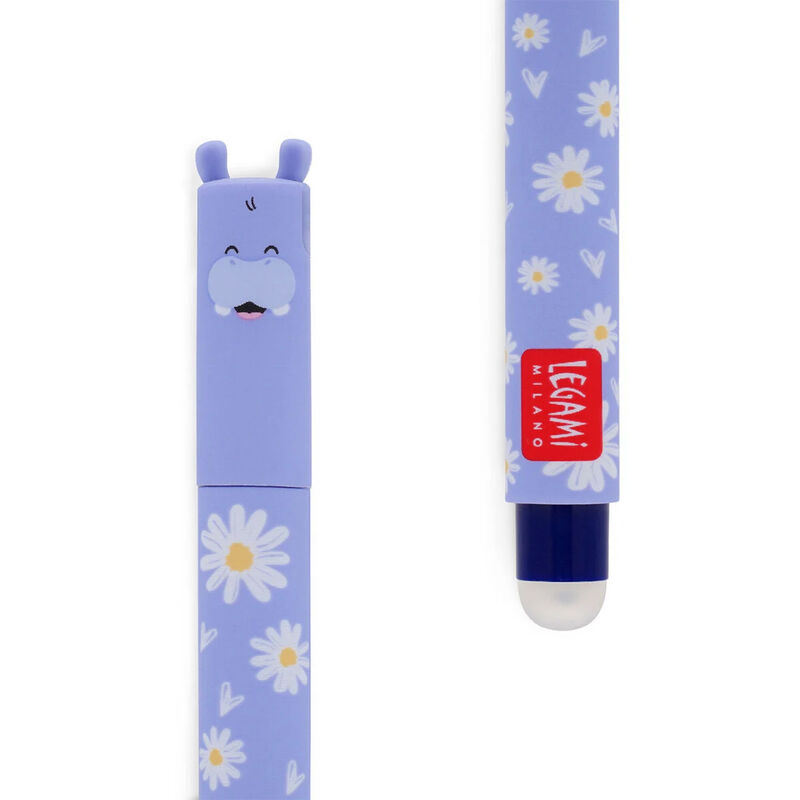 Legami Hippo Erasable Pen - Blue Ink image number 1