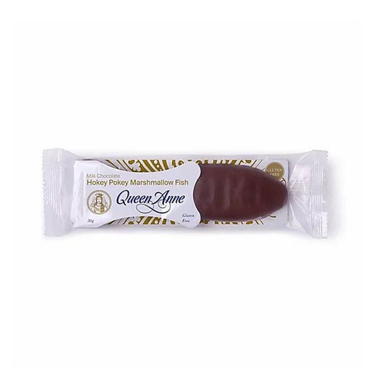 Queen Anne Marshmallow Fish Milk Chocolate Hokey Pokey 50g image number 0