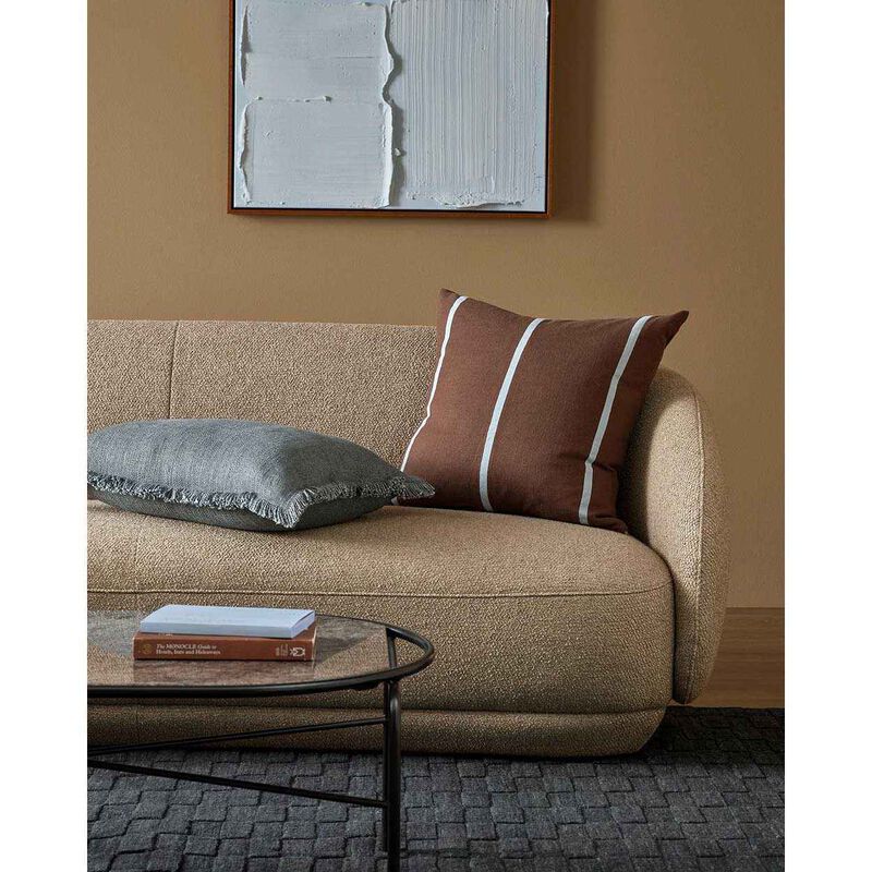 Baya Otis Cushion With Feather Inner 55x55cm - Chocolate/Sky image number 1