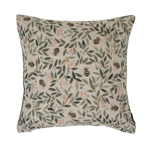 Wallace Cotton Botanical Bee Square Cushion Cover