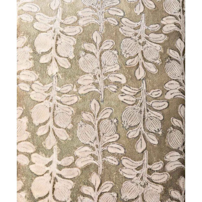 French Country Vine Handblock Velvet Cushion Cover image number 1
