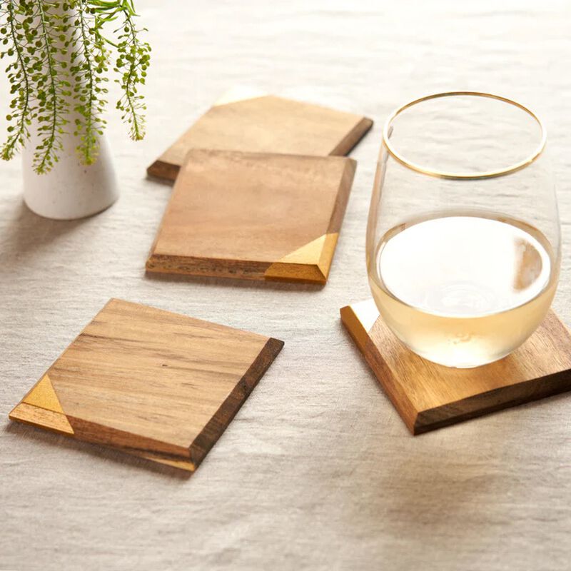 Old Kentucky Home Metallic Dipped Coaster Set By Twine® image number 1