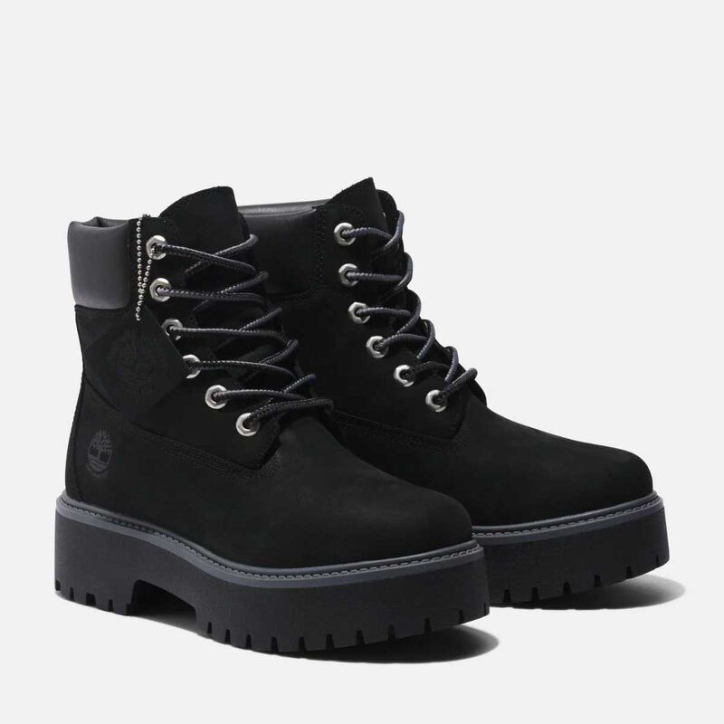 Timberland Womens Stone Street 6-Inch Waterproof Boot Black image number 1