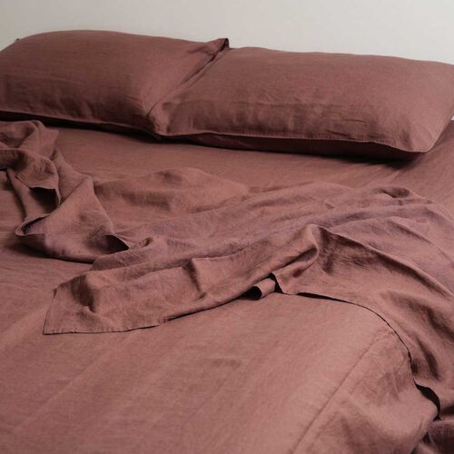 Home Lab 100% French Flax Linen Sheet Set
