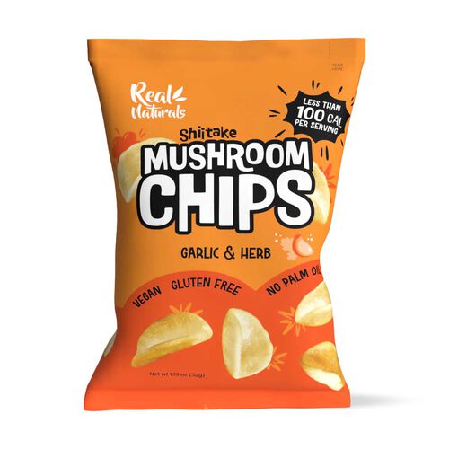 Real Naturals Shiitake Mushroom Chips Garlic & Herb 32g