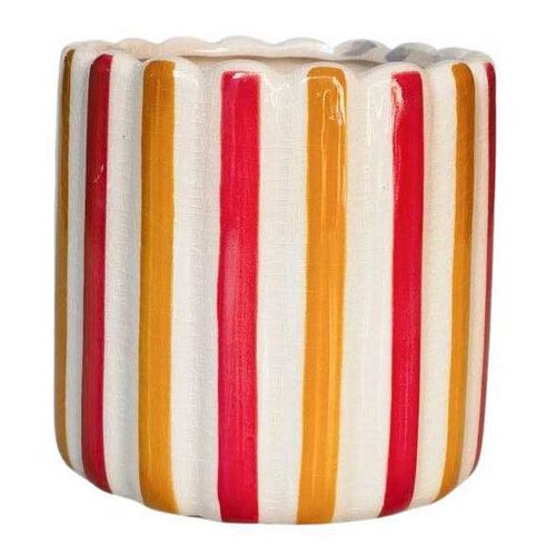 Urban Products Maxine Stripe Planter Red & Yellow 14cm