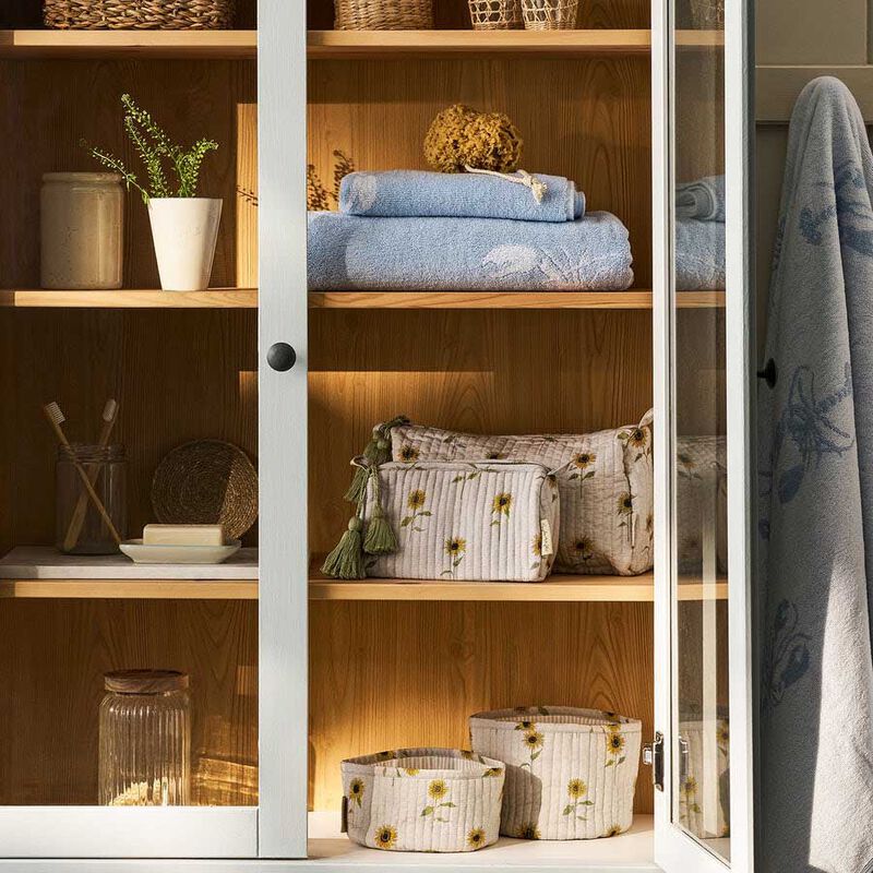 Sophie Allport Wash Bag - Quilted - Small - Sunflower Linen Look image number 3